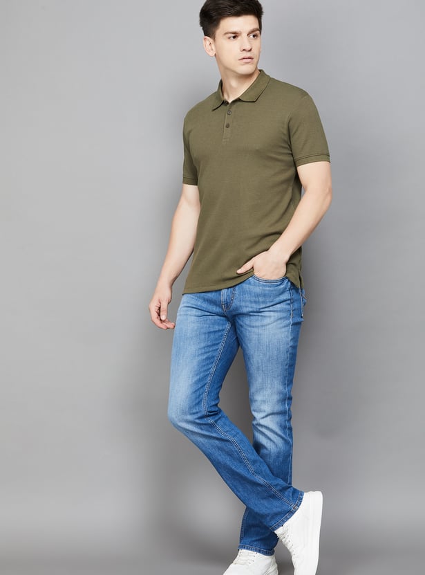 CELIO Solid Polo T-shirt