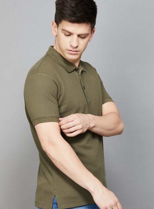 CELIO Solid Polo T-shirt
