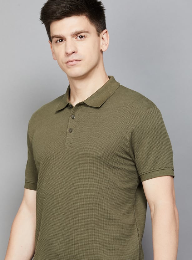 CELIO Solid Polo T-shirt