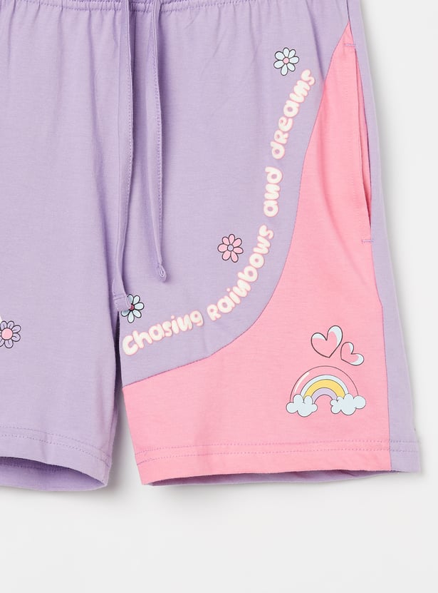 KIDSVILLE Girls Disney Print Shorts