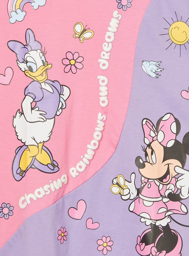 KIDSVILLE Girls Minnie Mouse Print T-shirt