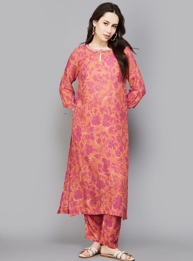 W Floral Print Straight Kurta