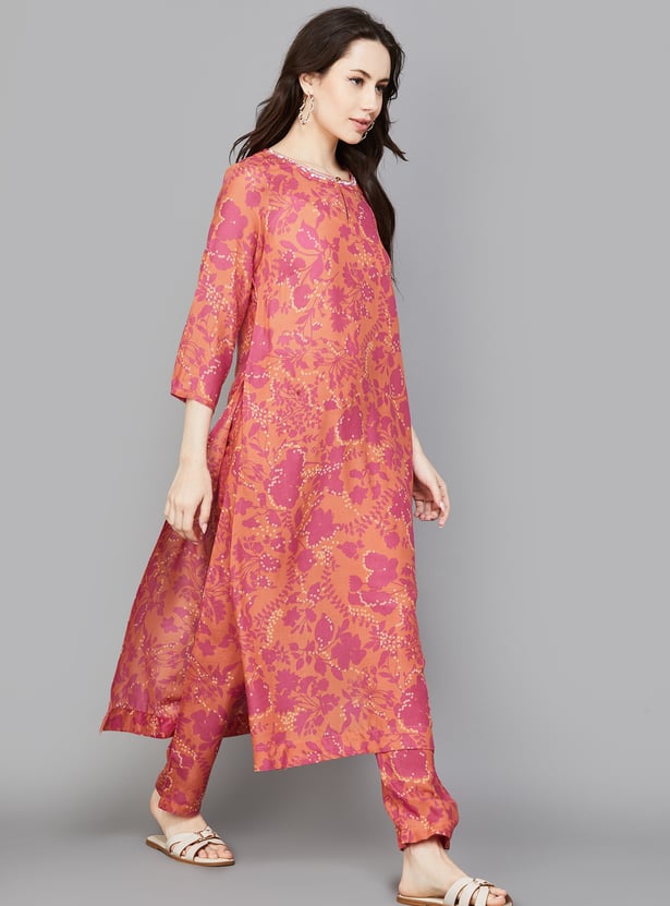 W Floral Print Straight Kurta