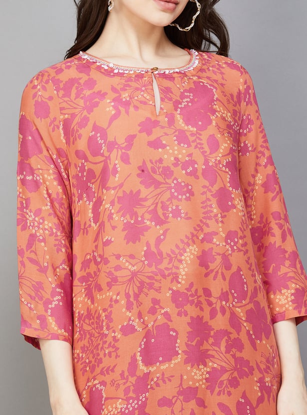 W Floral Print Straight Kurta