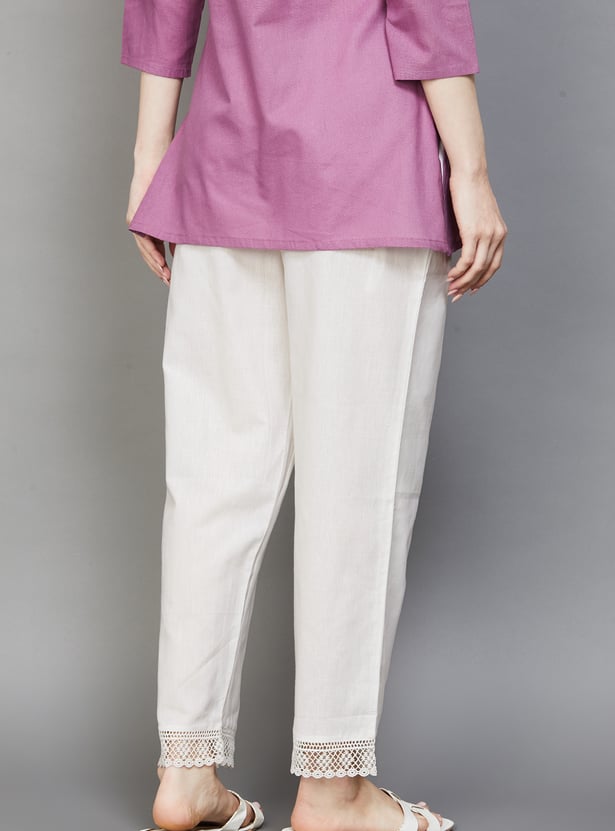 W Embroidered Straight Pants