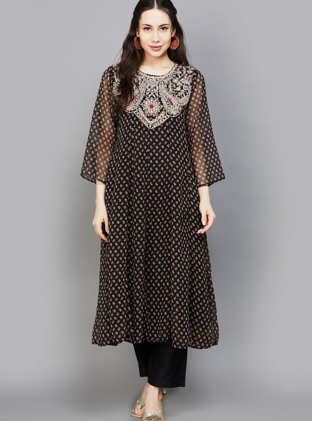W Ethnic Motif Kurta Set