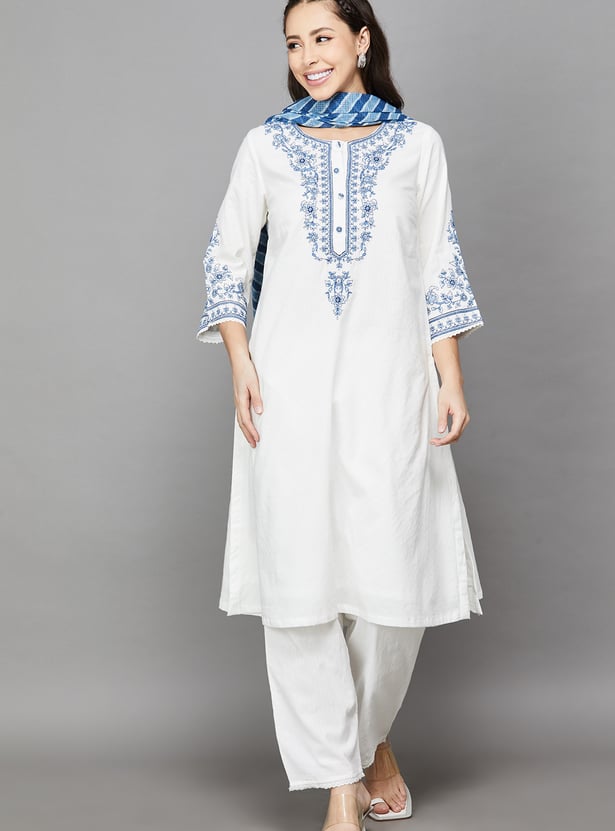 BIBA Embroidered Kurta Set