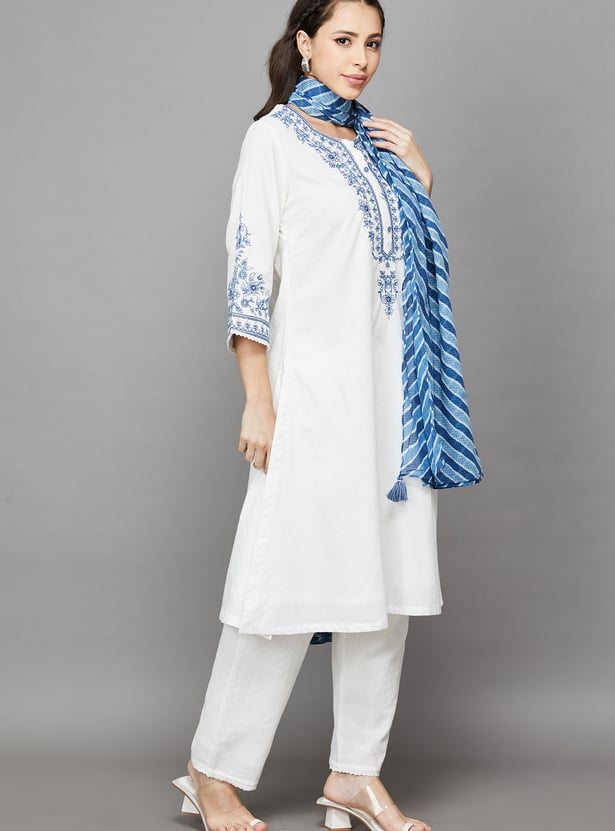 BIBA Embroidered Kurta Set