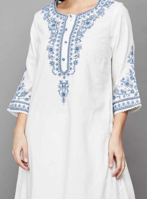 BIBA Embroidered Kurta Set