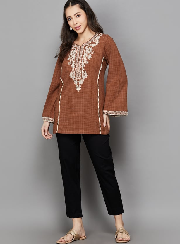BIBA Solid Straight Pants