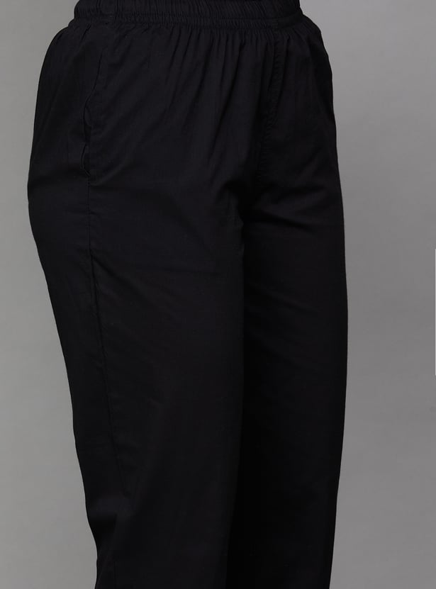 BIBA Solid Straight Pants