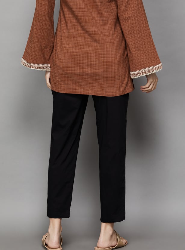 BIBA Solid Straight Pants
