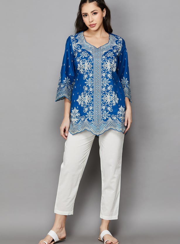 BIBA Solid Straight Pants