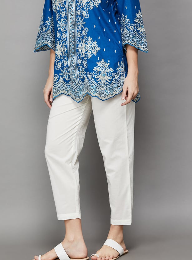 BIBA Solid Straight Pants