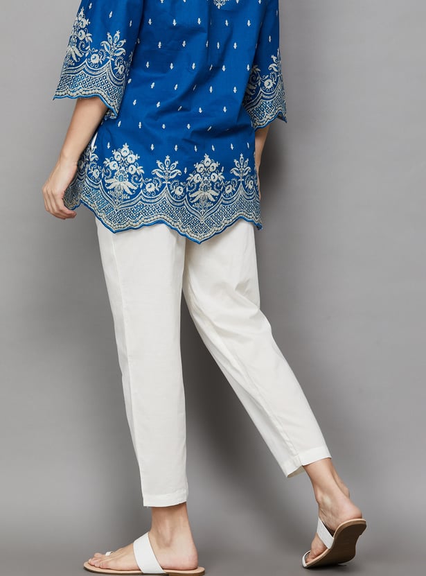 BIBA Solid Straight Pants