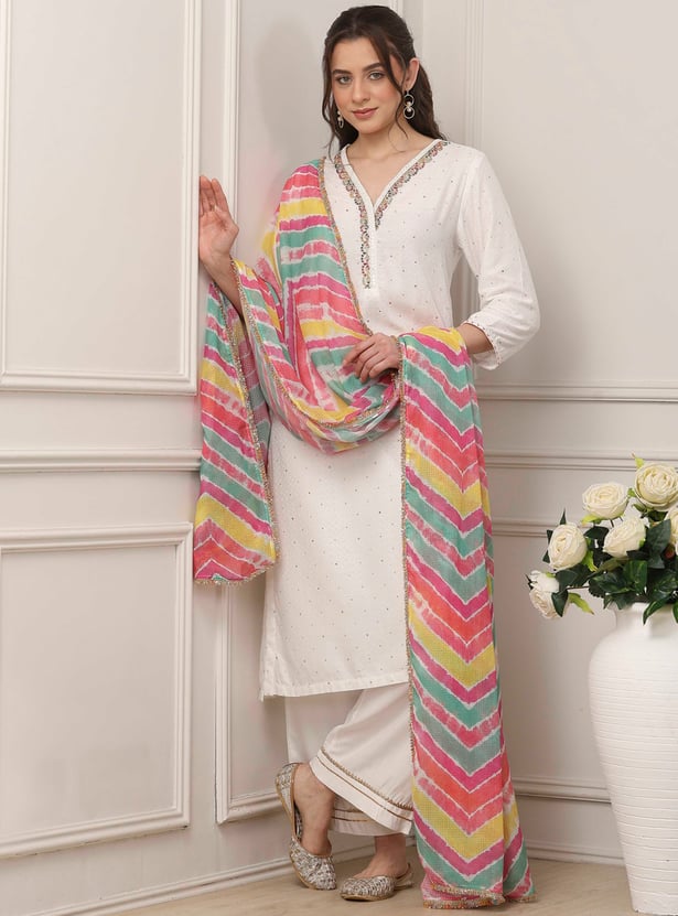 BIBA Embroidered Kurta Palazzo Set