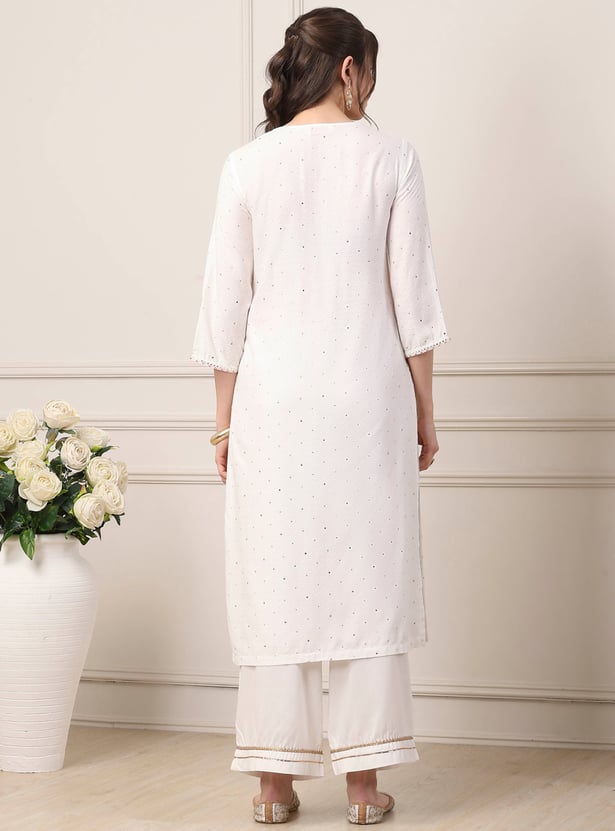 BIBA Embroidered Kurta Palazzo Set