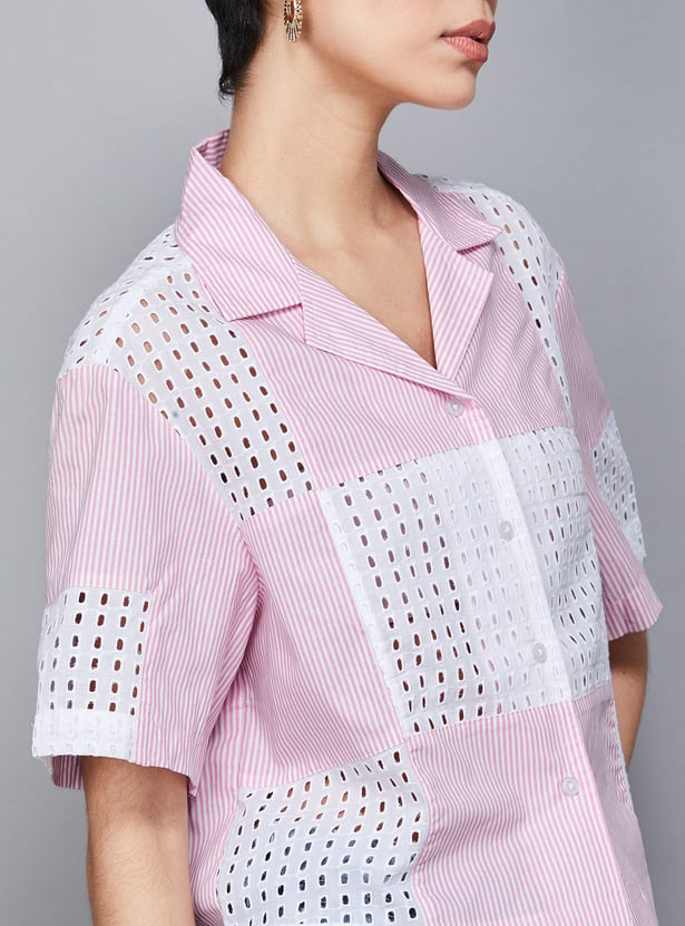 ONLY Striped Crop Shirt
