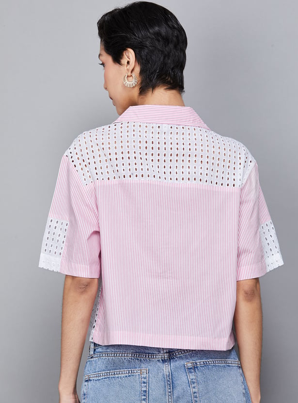 ONLY Striped Crop Shirt