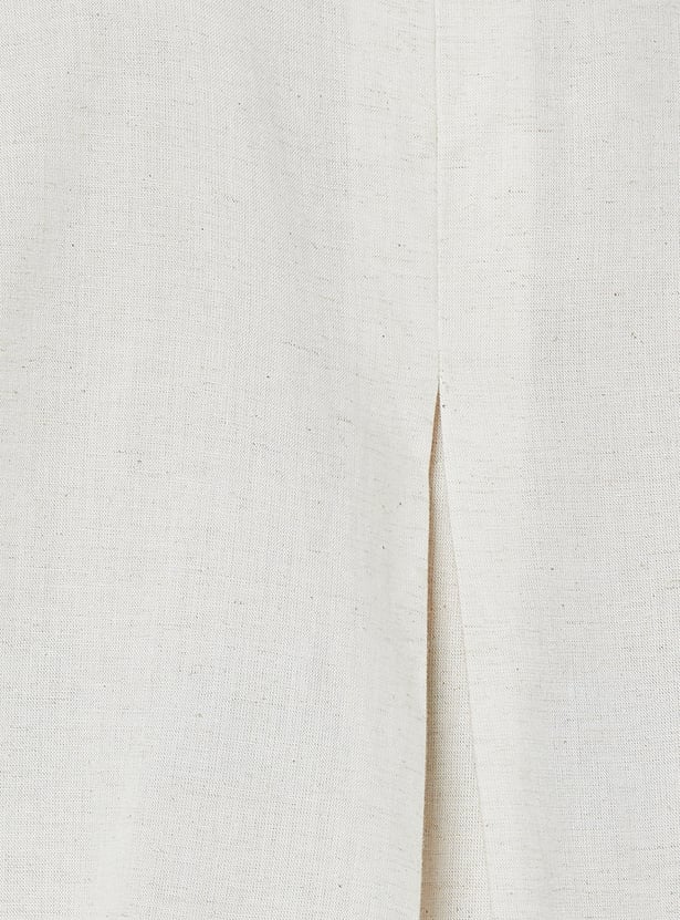 MELANGE Solid Shirt Style Top