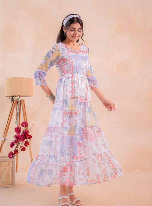 JUNIPER Floral Print Maxi Dress