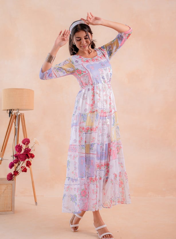 JUNIPER Floral Print Maxi Dress