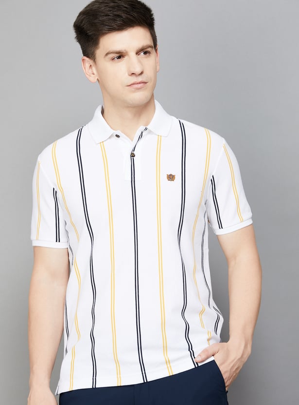 FAHRENHEIT Striped Polo T-shirt