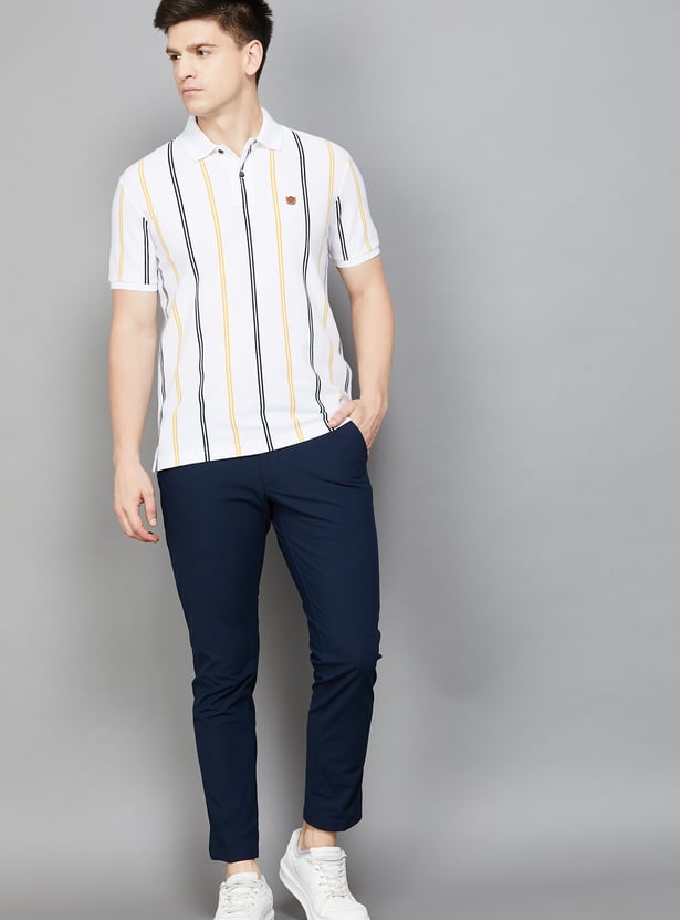 FAHRENHEIT Striped Polo T-shirt