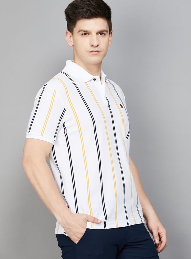 FAHRENHEIT Striped Polo T-shirt
