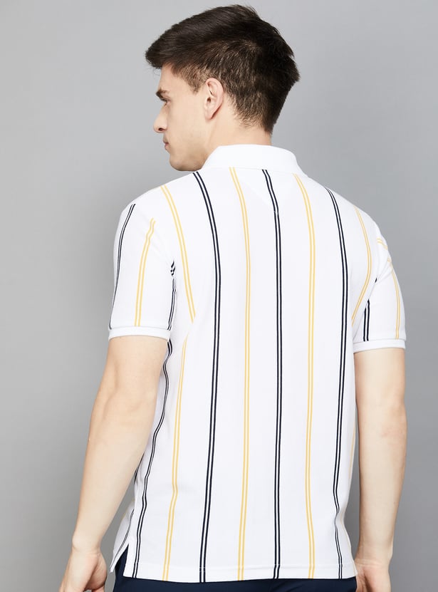 FAHRENHEIT Striped Polo T-shirt