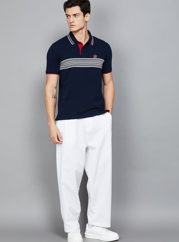 FAHRENHEIT Striped Polo T-shirt