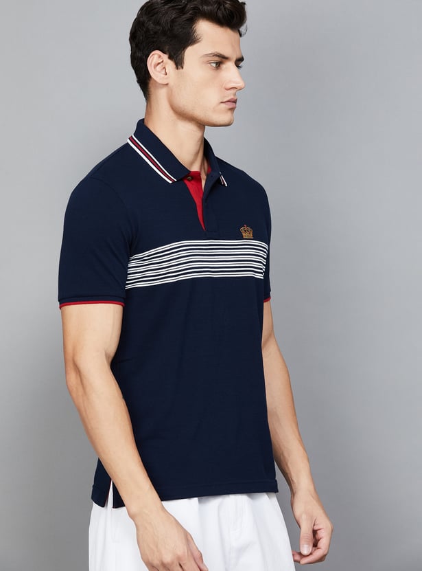 FAHRENHEIT Striped Polo T-shirt