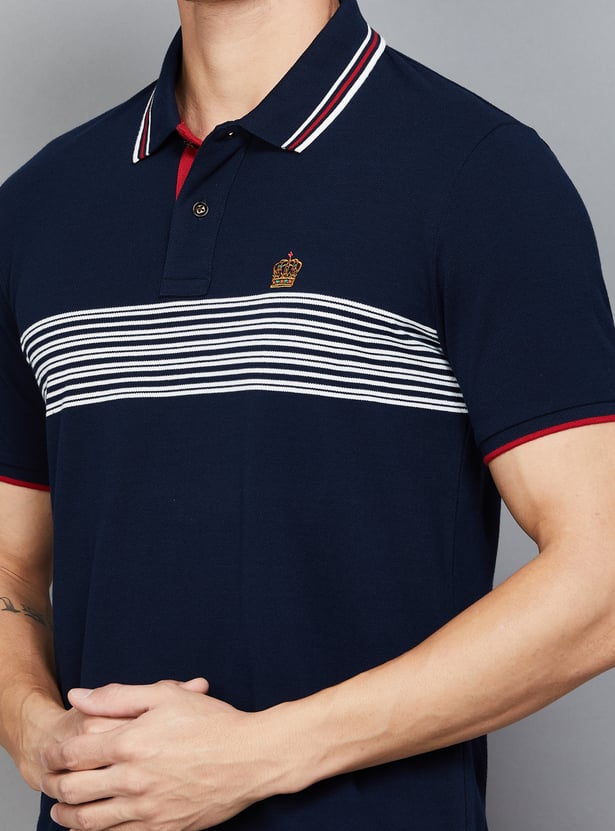 FAHRENHEIT Striped Polo T-shirt