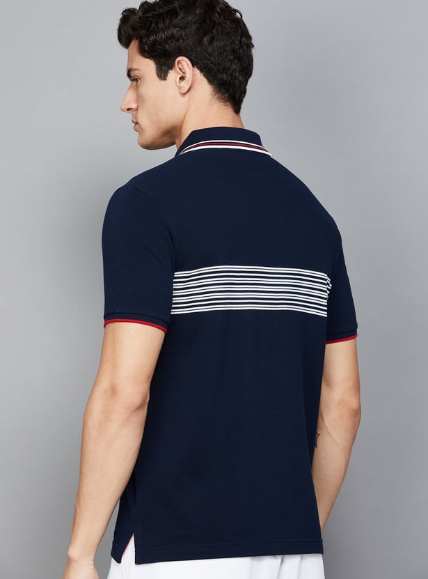 FAHRENHEIT Striped Polo T-shirt