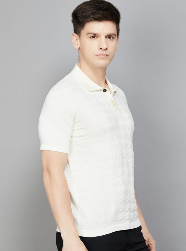 FAHRENHEIT Houndstooth Polo T-shirt