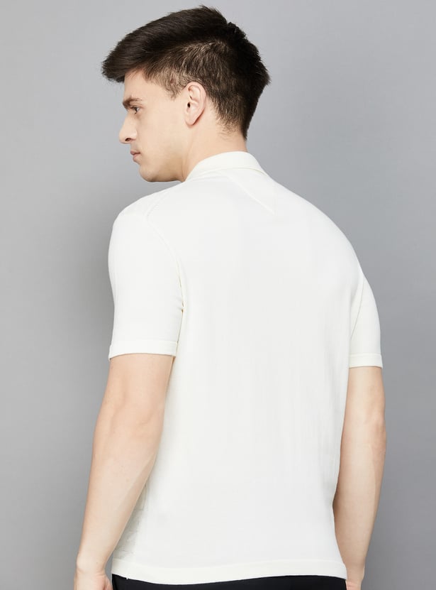 FAHRENHEIT Houndstooth Polo T-shirt