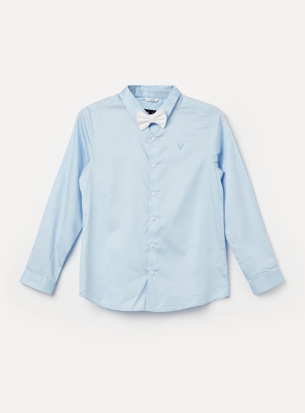 ALLEN SOLLY Boys Solid Slim Fit Shirt