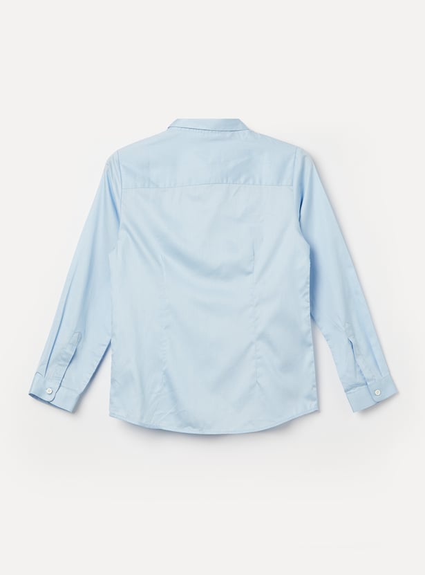 ALLEN SOLLY Boys Solid Slim Fit Shirt