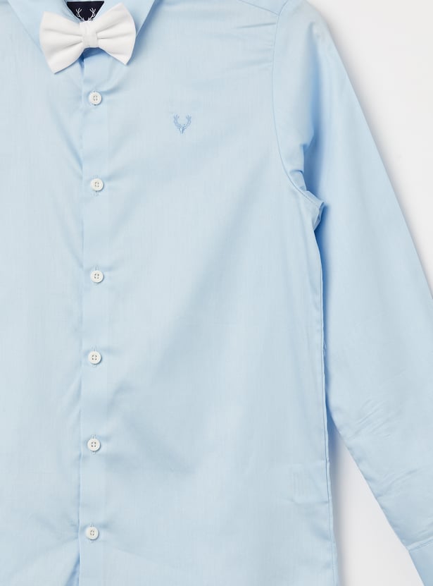 ALLEN SOLLY Boys Solid Slim Fit Shirt