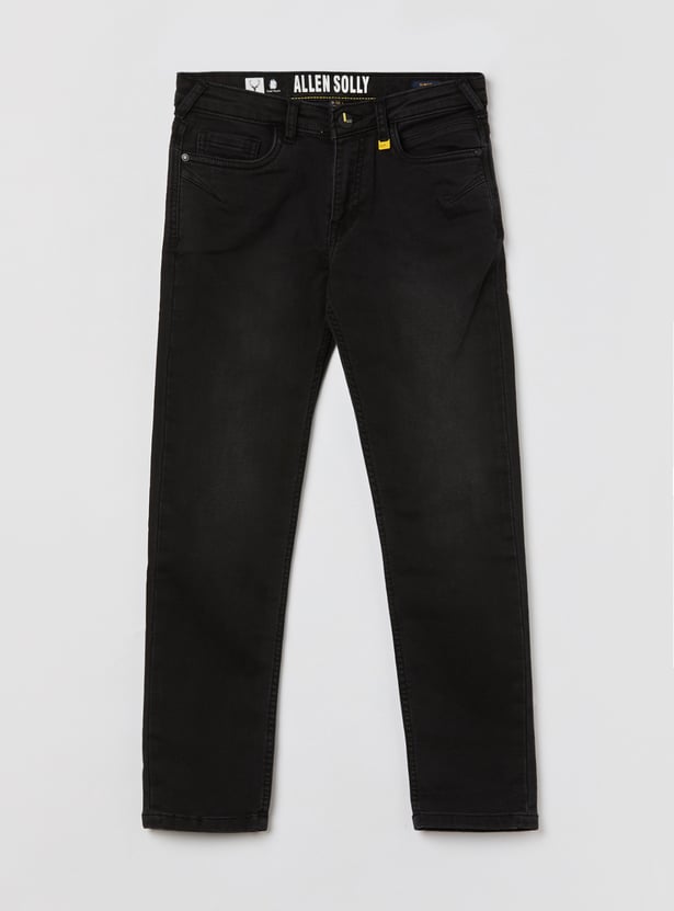 ALLEN SOLLY Boys Mid Wash Slim Fit Jeans