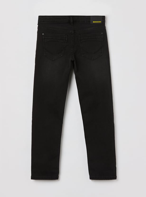 ALLEN SOLLY Boys Mid Wash Slim Fit Jeans