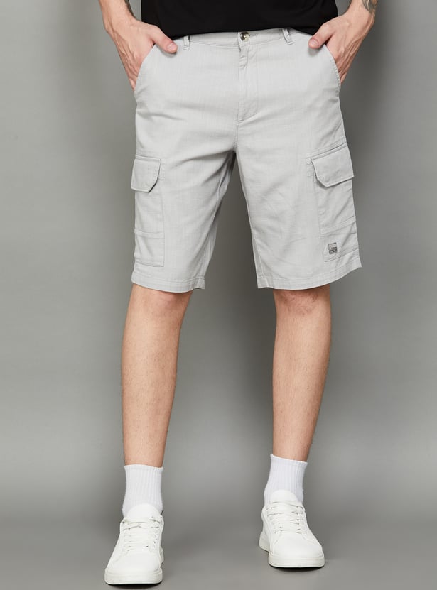 T-BASE Solid Cargo Shorts