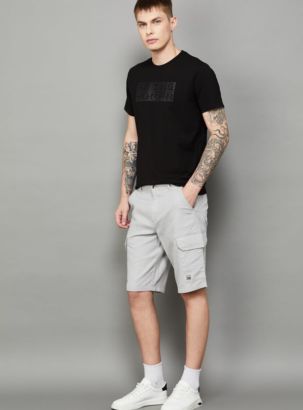 T-BASE Solid Cargo Shorts