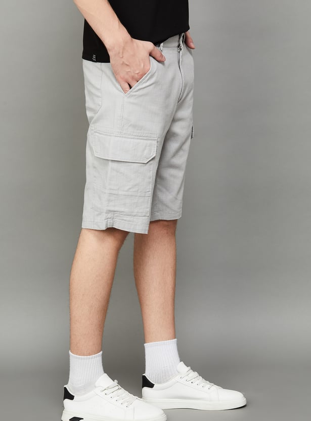 T-BASE Solid Cargo Shorts