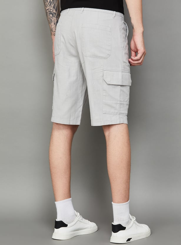 T-BASE Solid Cargo Shorts