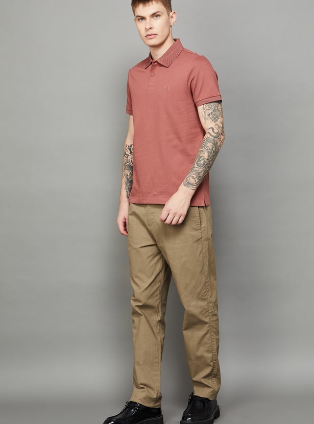 T-BASE Solid Regular Fit Trousers