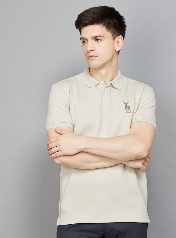 ALLEN SOLLY Solid Polo T-shirt
