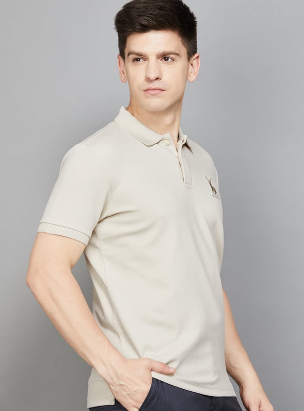ALLEN SOLLY Solid Polo T-shirt