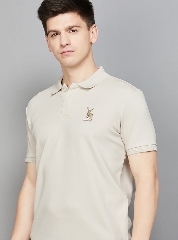 ALLEN SOLLY Solid Polo T-shirt