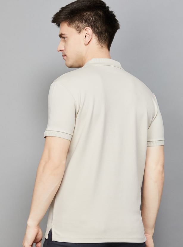 ALLEN SOLLY Solid Polo T-shirt